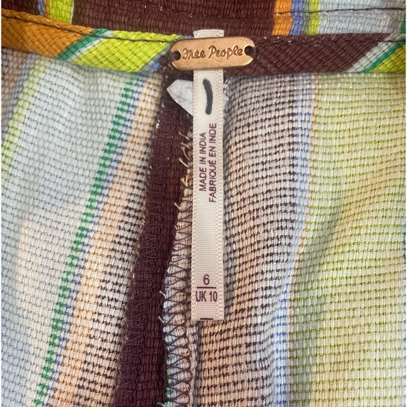 Free People La Paz Slim Crop Pants,stripped multi colored, Brown,Size 6 - Picture 8 of 15